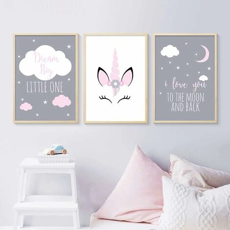 Affiches Enfant Tableaux Deco Murale Chambre Bebe Animaux Licorne Citations Nuage Posters Peinture Sur Toile Decoration Cadeaux Fille Garcon M(30X40CM) 3pcs Multicolore 3 Affiches Enfant Tableaux Deco Murale Chambre Bebe Animaux Licorne Citations Nuage Posters Peinture Sur Toile Decoration Cadeaux Fille Garcon M(30X40CM) 3pcs Multicolore