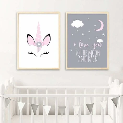 Affiches Enfant Tableaux Deco Murale Chambre Bebe Animaux Licorne Citations Nuage Posters Peinture Sur Toile Decoration Cadeaux Fille Garcon M(30X40CM) 3pcs Multicolore 5 Affiches Enfant Tableaux Deco Murale Chambre Bebe Animaux Licorne Citations Nuage Posters Peinture Sur Toile Decoration Cadeaux Fille Garcon M(30X40CM) 3pcs Multicolore – Image 3
