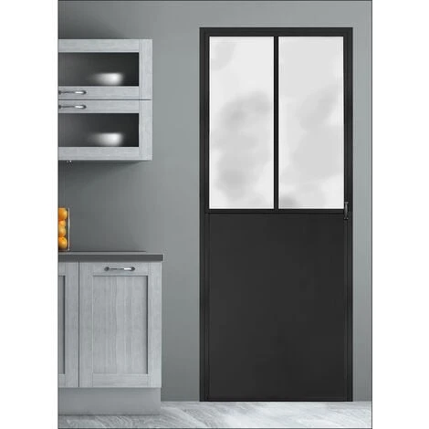 Sticker Décoratif Pour Porte, Trompe L'oeil Porte Atelier Noir, Style Industriel, 204 Cm X 83 Cm 3 Sticker Décoratif Pour Porte, Trompe L'oeil Porte Atelier Noir, Style Industriel, 204 Cm X 83 Cm