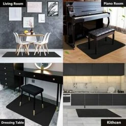 ZXPASRA Tapis De Chaise De Bureau Tapis Pour Protection De Sols Rectangulaire Lavable Antidérapant Protecteur De Sol Pour Planchers De Bois Franc Et Carrelage Noir 120x90cm -ATMOSPHERA || VIDAXL || Safavieh Soldes 70138652 4