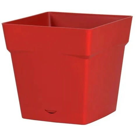 Pot Carré Toscane Avec Réserve D'eau 3.4L - 18x18cm - Rouge Rubis - EDA Plastiques 3 Pot Carré Toscane Avec Réserve D'eau 3.4L - 18x18cm - Rouge Rubis - EDA Plastiques