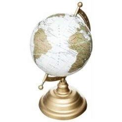 ATMOSPHERA Globe Terrestre Vintage Base Métal 29cm Or