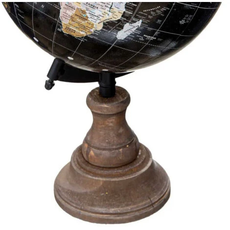 ATMOSPHERA Globe Terrestre Déco Base En Bois 32cm Noir 4 ATMOSPHERA Globe Terrestre Déco Base En Bois 32cm Noir – Image 2
