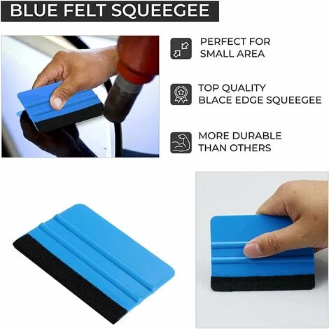 Raclette à Bord En Feutre, Outil D'emballage En Vinyle De Voiture De 4 Pouces, Raclette En Vinyle, Outil De Grattoir Droit En Vinyle Pour Film Teinté De Fenêtre En Vinyle De Voiture (bleu) 5 Raclette à Bord En Feutre, Outil D'emballage En Vinyle De Voiture De 4 Pouces, Raclette En Vinyle, Outil De Grattoir Droit En Vinyle Pour Film Teinté De Fenêtre En Vinyle De Voiture (bleu) – Image 3