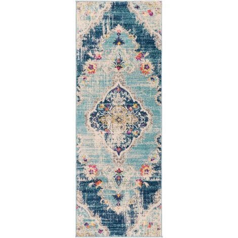 SURYA Tapis De Couloir à Poils Courts Et Doux Vintage Oriental Multicolore 80x220 Cm 4 SURYA Tapis De Couloir à Poils Courts Et Doux Vintage Oriental Multicolore 80x220 Cm – Image 2