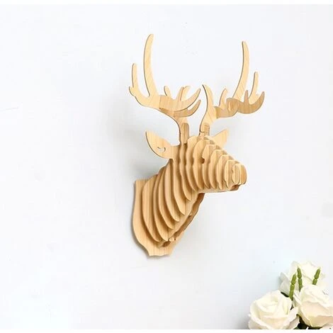 GP 3D Tenture Murale Tête De Cerf Sculpture Décoration Murale Couloir D'entrée Tête De Wapiti En Bois Décoration Tête D'animal Tenture Murale Entrée Décoration Murale 29,6 21,2 38 Cm Log Couleur 1 Pièc 4 GP 3D Tenture Murale Tête De Cerf Sculpture Décoration Murale Couloir D'entrée Tête De Wapiti En Bois Décoration Tête D'animal Tenture Murale Entrée Décoration Murale 29,6 21,2 38 Cm Log Couleur 1 Pièc – Image 2