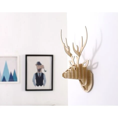 GP 3D Tenture Murale Tête De Cerf Sculpture Décoration Murale Couloir D'entrée Tête De Wapiti En Bois Décoration Tête D'animal Tenture Murale Entrée Décoration Murale 29,6 21,2 38 Cm Log Couleur 1 Pièc 5 GP 3D Tenture Murale Tête De Cerf Sculpture Décoration Murale Couloir D'entrée Tête De Wapiti En Bois Décoration Tête D'animal Tenture Murale Entrée Décoration Murale 29,6 21,2 38 Cm Log Couleur 1 Pièc – Image 3