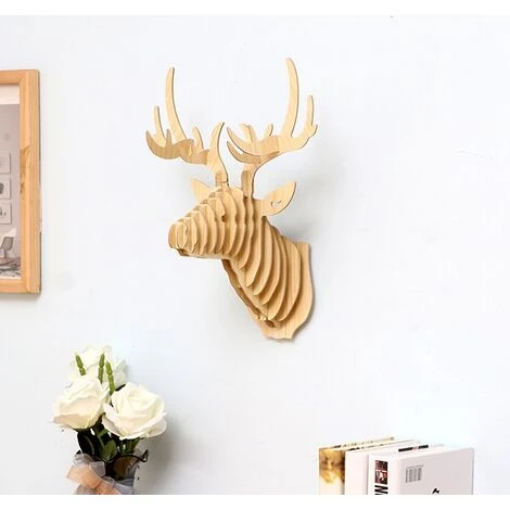 GP 3D Tenture Murale Tête De Cerf Sculpture Décoration Murale Couloir D'entrée Tête De Wapiti En Bois Décoration Tête D'animal Tenture Murale Entrée Décoration Murale 29,6 21,2 38 Cm Log Couleur 1 Pièc 6 GP 3D Tenture Murale Tête De Cerf Sculpture Décoration Murale Couloir D'entrée Tête De Wapiti En Bois Décoration Tête D'animal Tenture Murale Entrée Décoration Murale 29,6 21,2 38 Cm Log Couleur 1 Pièc – Image 4