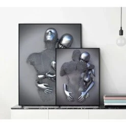 GP 3D Effet Mur Art Abstrait Métal Sculpture Toile Moderne Peinture Décoration Murale 3040cm Gris -ATMOSPHERA || VIDAXL || Safavieh Soldes 70541647 4