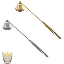 Eteignoir Bougie 2 Pièces Éteignoir à Bougie En Acier Inoxydable Long Éteignoir De Bougie Extincteur Bougie Couvercle Outil Pour Éteindre En Toute Sécurité Or Et Ruban