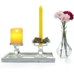 Bougeoirs En Verre Pour Bougie Pilier De 3 Pouces Ou Bougie Conique De 7/8 Pouces, Bougeoir -ATMOSPHERA || VIDAXL || Safavieh Soldes 71042360 4