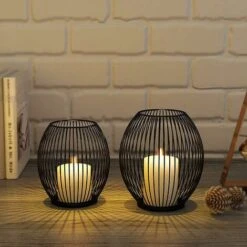 Bougeoir Décoratif De Table En Fer Forgé, Porte-bougie Chauffe-plat Déco Chandelier Pour Mariage, Halloween -ATMOSPHERA || VIDAXL || Safavieh Soldes 71044855 3