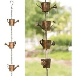 Chaîne De Pluie De Bouilloire Anneaux En Métal Chaînes De Pluie De Bouilloires Chaîne De Attrape-pluie Décorative à Suspendre -ATMOSPHERA || VIDAXL || Safavieh Soldes 71066599 3