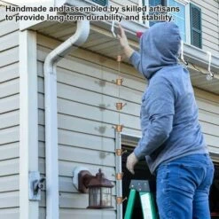 Chaîne De Pluie De Bouilloire Anneaux En Métal Chaînes De Pluie De Bouilloires Chaîne De Attrape-pluie Décorative à Suspendre -ATMOSPHERA || VIDAXL || Safavieh Soldes 71066599 5