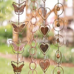 Chaîne De Pluie Décorative En Métal Chaîne De Pluie Suspendue Chaîne De Pluie Pendentif En Forme De Coeur Chaîne De Pluie (type D'amour) -ATMOSPHERA || VIDAXL || Safavieh Soldes 71067523 3