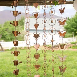 Chaîne De Pluie Décorative En Métal Chaîne De Pluie Suspendue Chaîne De Pluie Pendentif En Forme De Coeur Chaîne De Pluie (type D'amour) -ATMOSPHERA || VIDAXL || Safavieh Soldes 71067523 4