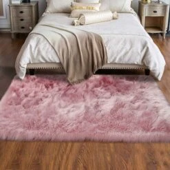 Tapis Rose, Tapis De Chambre En Peau De Mouton Artificielle, Tapis De Lit En Laine, Tapis En Peluche Pour Chaise Et Coussin De Canapé, Tapis Rectangulaire (rose, 60 X 90 Cm) -ATMOSPHERA || VIDAXL || Safavieh Soldes 71293176 4