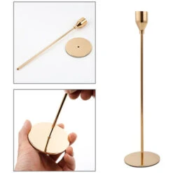 Randaco Lot De 3 Bougeoirs Chandeliers Candélabres En Métal, Bougeoirs De DifférenteTailles, Vintage Bougeoir De Décoration De Table Mariage, Or Rose -ATMOSPHERA || VIDAXL || Safavieh Soldes 71623078 3