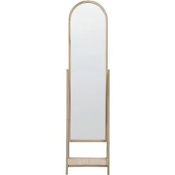 Miroir Sur Pied 43 X 170 Cm Avec Étagère Inférieure Cadre En Bois Clair Chambery -ATMOSPHERA || VIDAXL || Safavieh Soldes 71625739 4