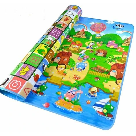 Tapis De Jeu, 200 X 180 Cm Grand Tapis Rampant Antidérapant Pliable, Double Face Tapis Rampant Bébé Tout-petit Jouable, Comme Couverture Rampante Pour L'enfant 4 Tapis De Jeu, 200 X 180 Cm Grand Tapis Rampant Antidérapant Pliable, Double Face Tapis Rampant Bébé Tout-petit Jouable, Comme Couverture Rampante Pour L'enfant – Image 2