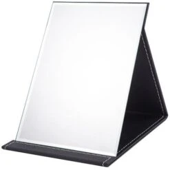 Miroir Cosmétique Portable Pliable HD Pour étudiants Et Dortoirs - Noir Et étanche - Large