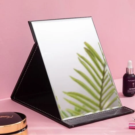 Miroir Cosmétique Portable Pliable HD Pour étudiants Et Dortoirs - Noir Et étanche - Large 4 Miroir Cosmétique Portable Pliable HD Pour étudiants Et Dortoirs - Noir Et étanche - Large – Image 2