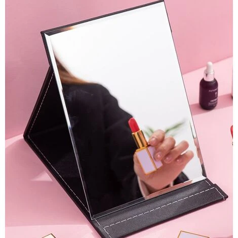 Miroir Cosmétique Portable Pliable HD Pour étudiants Et Dortoirs - Noir Et étanche - Large 6 Miroir Cosmétique Portable Pliable HD Pour étudiants Et Dortoirs - Noir Et étanche - Large – Image 4