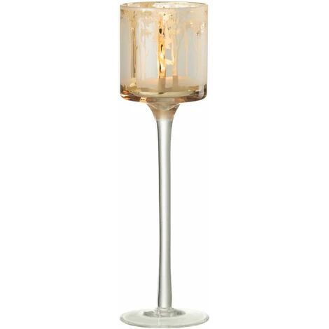Photophore Sur Pied Arbres Verre Or Small H. 25cm 4 Photophore Sur Pied Arbres Verre Or Small H. 25cm – Image 2