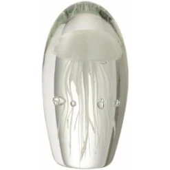 Presse-papier Méduse En Verre Blanc H. 16 Cm