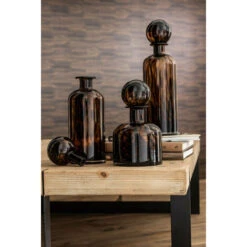 Bouteille + Bouchon Tache Décoratif Verre Marron/noir H. 39,5 Cm -ATMOSPHERA || VIDAXL || Safavieh Soldes 72232873 4