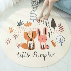 AIDUCHO Tapis De Décoration Tapis De Zone Lavables Rond Duveteux Grands Coussinets Protecteurs Tapis Pour Enfants Pour Salon Chambre Tapis De Jeu Enfant Bebe Tapis De Chambre D'enfant 60 Cm Type 04