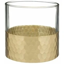 ATMOSPHERA Photophore En Verre "Manoir D'Hiver" 8cm Or