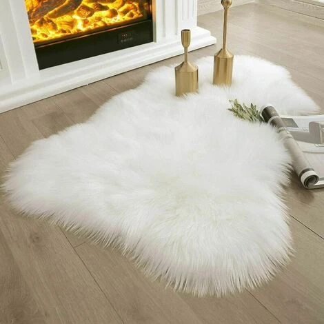 Tapis En Peau De Mouton Ultra Doux Tapis Moelleux Blanc Pour Chambre à Coucher Salon 2 Pi X 3 Pi 3 Tapis En Peau De Mouton Ultra Doux Tapis Moelleux Blanc Pour Chambre à Coucher Salon 2 Pi X 3 Pi