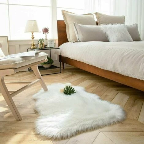 Tapis En Peau De Mouton Ultra Doux Tapis Moelleux Blanc Pour Chambre à Coucher Salon 2 Pi X 3 Pi 4 Tapis En Peau De Mouton Ultra Doux Tapis Moelleux Blanc Pour Chambre à Coucher Salon 2 Pi X 3 Pi – Image 2