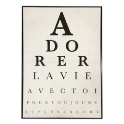 Tableau Mural Décoratif Message Blanc Avec Cadre Noir 60x90CM- Décoration Murale