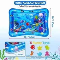 Tapis D'eau B��b��, Tapis De Jeu Aquatique Sans BPA, Jouet B��b�� 3 6 9 Mois, Tapis Gonflable Pour Le Ventre (65 X 50 Cm) -ATMOSPHERA || VIDAXL || Safavieh Soldes 73211961 3
