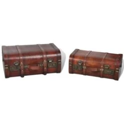 Coffre De Rangement Vintage Bois Marron 2 Pcs VidaXL 10 Coffre De Rangement Vintage Bois Marron 2 Pcs VidaXL -ATMOSPHERA || VIDAXL || Safavieh Soldes 733160 4
