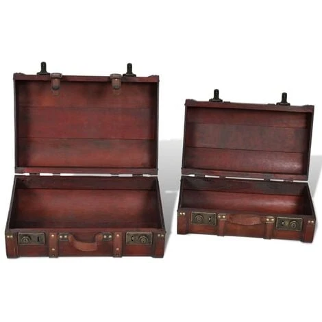 Coffre De Rangement Vintage Bois Marron 2 Pcs VidaXL 7 Coffre De Rangement Vintage Bois Marron 2 Pcs VidaXL – Image 5