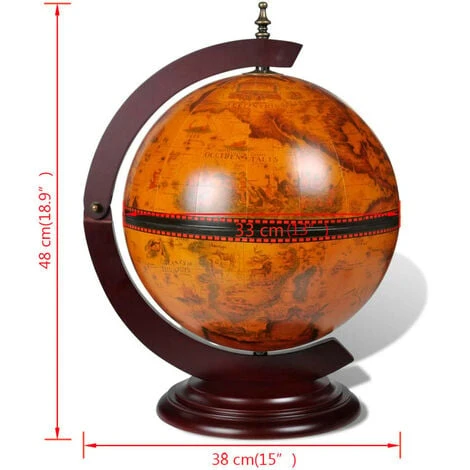 Support De Vin Sous Forme De Globe Bois D'eucalyptus VidaXL 5 Support De Vin Sous Forme De Globe Bois D'eucalyptus VidaXL – Image 3