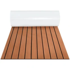 Randaco Tapis De Sol Tapis De Pont Tapis Anti-dérapant Teck Mousse EVA Marron 240x60cm