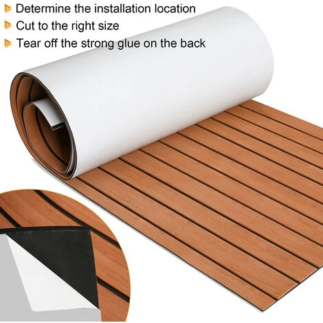 Randaco Tapis De Sol Tapis De Pont Tapis Anti-dérapant Teck Mousse EVA Marron 240x60cm 5 Randaco Tapis De Sol Tapis De Pont Tapis Anti-dérapant Teck Mousse EVA Marron 240x60cm – Image 3