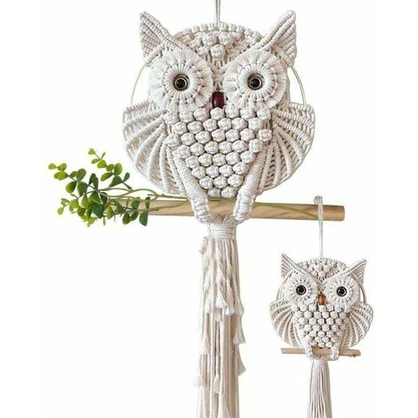 Tenture Murale Hibou Dentelle Tenture Murale Art Déco Ornement Tissé à La Main Petit 3 Tenture Murale Hibou Dentelle Tenture Murale Art Déco Ornement Tissé à La Main Petit