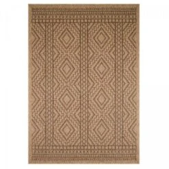 50x80 - Tapis Kilim 50x80 JUTE ART 2 Marron OEKO TEX Idéal Pour La Terrasse Ou Le Jardin