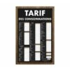 Panneau TARIF DES CONSOMMATIONS Traditionnel Dimensions 61 X 41 Cm
