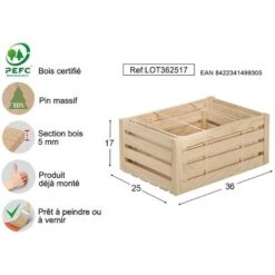 Caisse De Rangement En Pin Brut (Lot De 3) -ATMOSPHERA || VIDAXL || Safavieh Soldes 7452879 3