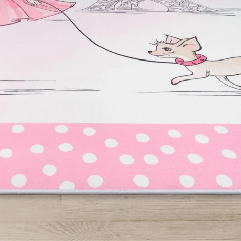 Paco Home Tapis Pour Enfant Tapis Lavable Chambre Enfant Étoile Lune Et Carreaux 160x230 Cm, Pink 5 4 Paco Home Tapis Pour Enfant Tapis Lavable Chambre Enfant Étoile Lune Et Carreaux 160x230 Cm, Pink 5 – Image 2