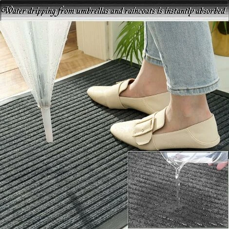 Déstockage Tapis Exterieur Terrasse Paillasson Extérieur Et Interieur Tapis Entree Antidérapant Et Anti-Poussière Tapis De Porte Lavable Cuttable Couloir Chambre - 50 × 80cm Gris 6 Déstockage Tapis Exterieur Terrasse Paillasson Extérieur Et Interieur Tapis Entree Antidérapant Et Anti-Poussière Tapis De Porte Lavable Cuttable Couloir Chambre - 50 × 80cm Gris – Image 4