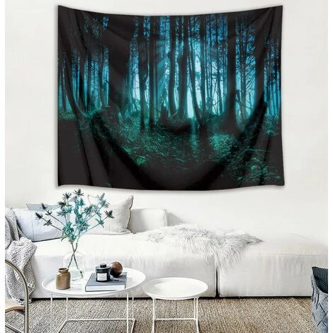 Effrayant Forêt Tapisserie Bois Tapisserie Forêt Arbre Tenture Murale Décor De Chambre 4 Effrayant Forêt Tapisserie Bois Tapisserie Forêt Arbre Tenture Murale Décor De Chambre – Image 2