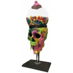 SEENLIN Bubble Gum Machine Coloré Crâne Bonbons Distributeur Halloween Ornement De Bureau Pour La Maison Salon