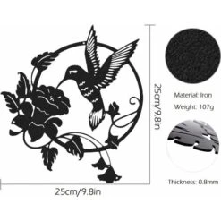 AIDUCHO Silhouette D'oiseau En Métal, Décoration Murale En Métal,Sculpture En Métal,Décoration Murale Ronde Tenture Murale Pour Bureau à Domicile Salon Décoration Dhôtel -ATMOSPHERA || VIDAXL || Safavieh Soldes 75463037 5